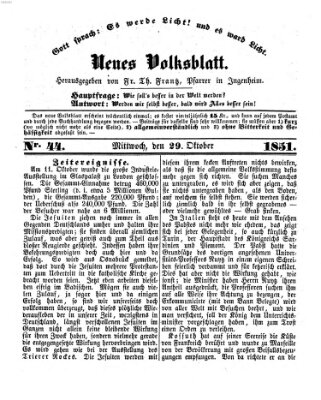 Neues Volksblatt Mittwoch 29. Oktober 1851