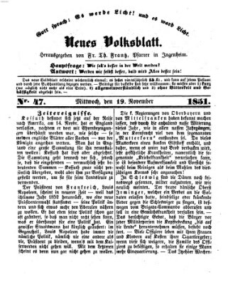 Neues Volksblatt Mittwoch 19. November 1851