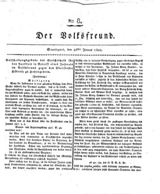 Der Volksfreund (Der Volksfreund aus Schwaben) Samstag 26. Januar 1822