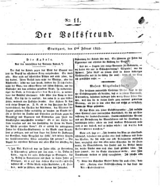 Der Volksfreund (Der Volksfreund aus Schwaben) Mittwoch 6. Februar 1822