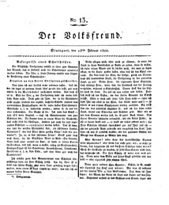 Der Volksfreund (Der Volksfreund aus Schwaben) Mittwoch 13. Februar 1822