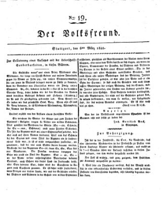 Der Volksfreund (Der Volksfreund aus Schwaben) Mittwoch 6. März 1822