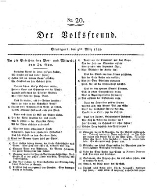 Der Volksfreund (Der Volksfreund aus Schwaben) Samstag 9. März 1822