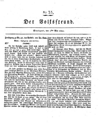 Der Volksfreund (Der Volksfreund aus Schwaben) Mittwoch 1. Mai 1822