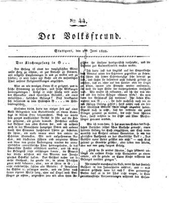 Der Volksfreund (Der Volksfreund aus Schwaben) Samstag 1. Juni 1822