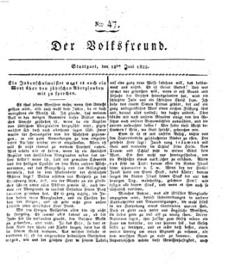 Der Volksfreund (Der Volksfreund aus Schwaben) Mittwoch 12. Juni 1822