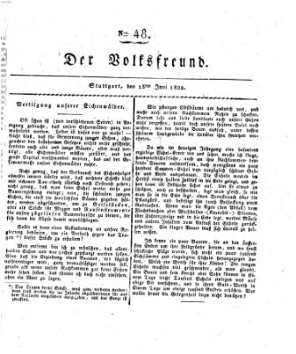 Der Volksfreund (Der Volksfreund aus Schwaben) Samstag 15. Juni 1822