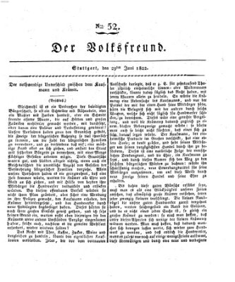 Der Volksfreund (Der Volksfreund aus Schwaben) Samstag 29. Juni 1822