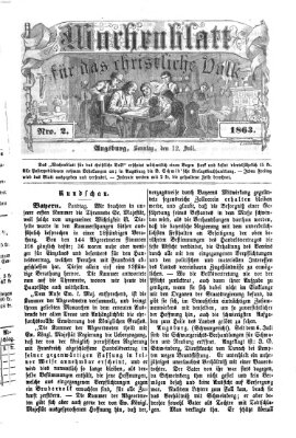 Wochenblatt für das christliche Volk Sonntag 12. Juli 1863