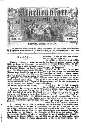 Wochenblatt für das christliche Volk Sonntag 26. Juli 1863