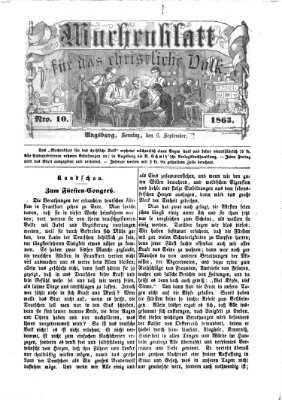 Wochenblatt für das christliche Volk Sonntag 6. September 1863