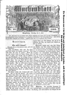 Wochenblatt für das christliche Volk Sonntag 3. Juli 1864