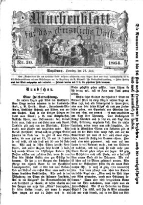 Wochenblatt für das christliche Volk Sonntag 24. Juli 1864