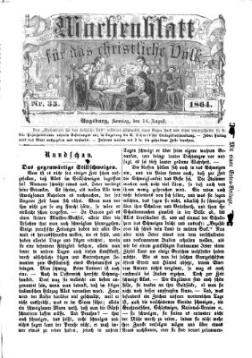 Wochenblatt für das christliche Volk Sonntag 14. August 1864