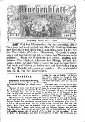 Wochenblatt für das christliche Volk Sonntag 16. Oktober 1864