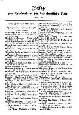 Wochenblatt für das christliche Volk Sonntag 20. März 1864