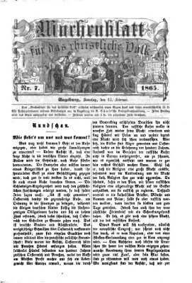 Wochenblatt für das christliche Volk Sonntag 12. Februar 1865