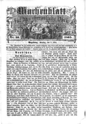 Wochenblatt für das christliche Volk Sonntag 5. März 1865