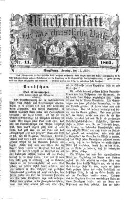 Wochenblatt für das christliche Volk Sonntag 12. März 1865