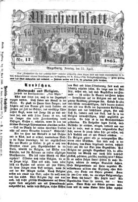 Wochenblatt für das christliche Volk Sonntag 23. April 1865