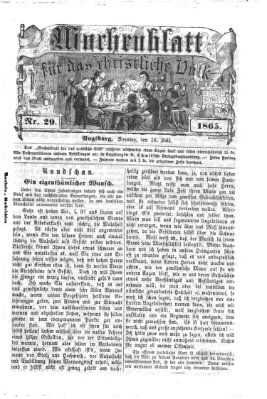 Wochenblatt für das christliche Volk Sonntag 16. Juli 1865