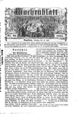 Wochenblatt für das christliche Volk Sonntag 23. Juli 1865