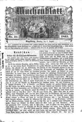 Wochenblatt für das christliche Volk Sonntag 6. August 1865