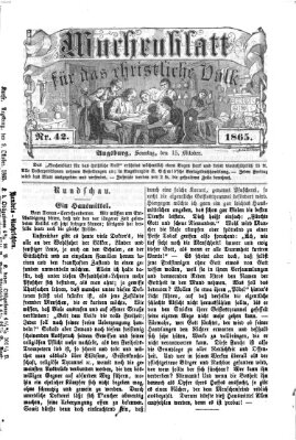 Wochenblatt für das christliche Volk Sonntag 15. Oktober 1865