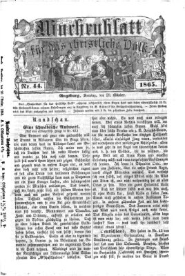 Wochenblatt für das christliche Volk Sonntag 29. Oktober 1865