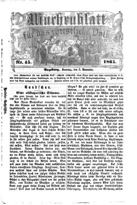 Wochenblatt für das christliche Volk Sonntag 5. November 1865