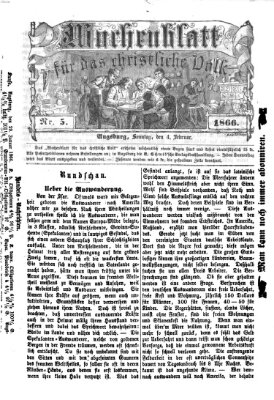 Wochenblatt für das christliche Volk Sonntag 4. Februar 1866