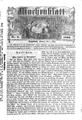 Wochenblatt für das christliche Volk Sonntag 4. März 1866