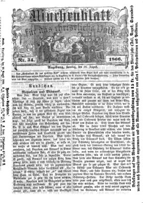 Wochenblatt für das christliche Volk Sonntag 26. August 1866