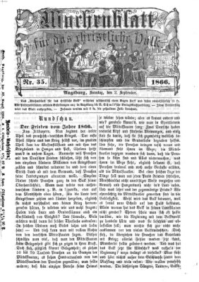 Wochenblatt für das christliche Volk Sonntag 2. September 1866