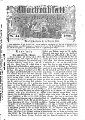 Wochenblatt für das christliche Volk Sonntag 4. November 1866