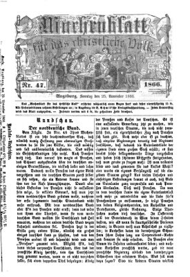 Wochenblatt für das christliche Volk Sonntag 25. November 1866