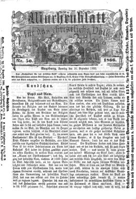 Wochenblatt für das christliche Volk Sonntag 16. Dezember 1866