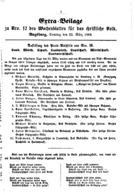 Wochenblatt für das christliche Volk Sonntag 25. März 1866