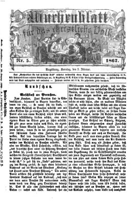 Wochenblatt für das christliche Volk Sonntag 3. Februar 1867