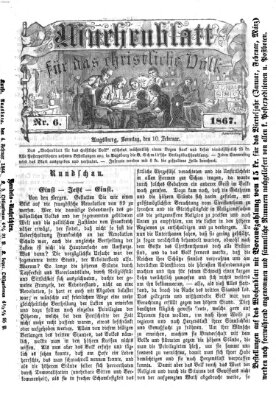 Wochenblatt für das christliche Volk Sonntag 10. Februar 1867