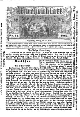 Wochenblatt für das christliche Volk Sonntag 24. März 1867