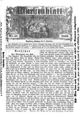 Wochenblatt für das christliche Volk Sonntag 24. November 1867