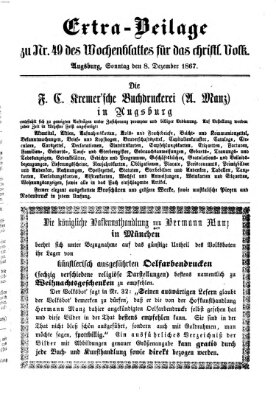 Wochenblatt für das christliche Volk Sonntag 8. Dezember 1867