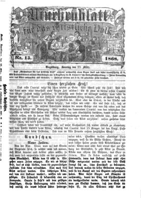 Wochenblatt für das christliche Volk Sonntag 29. März 1868