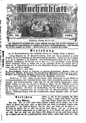 Wochenblatt für das christliche Volk Sonntag 26. Juli 1868