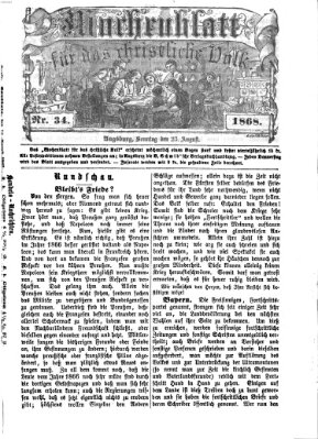 Wochenblatt für das christliche Volk Sonntag 23. August 1868