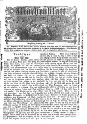 Wochenblatt für das christliche Volk Sonntag 11. Oktober 1868