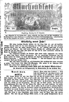 Wochenblatt für das christliche Volk Sonntag 27. Dezember 1868