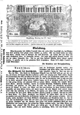 Wochenblatt für das christliche Volk Sonntag 27. Juni 1869