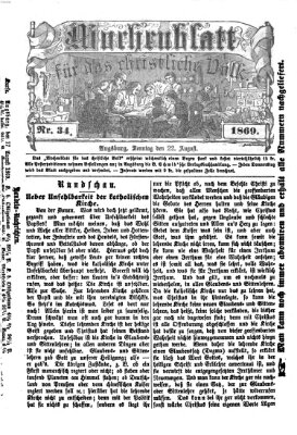 Wochenblatt für das christliche Volk Sonntag 22. August 1869